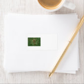 Étiquette Harpe d'Érin Trèfle à quatre feuilles Vert (En situation)