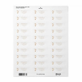 Étiquette Harpe Élégant Script Moderne Gold Musique blanche (Feuille entière)