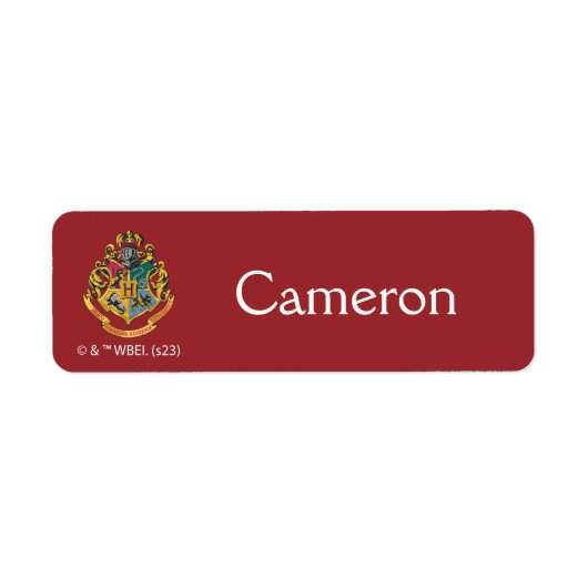 Étiquette Harry Potter | Cimier de Poudlard - Couleur complè (Devant)