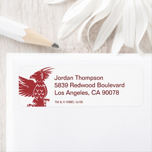 Étiquette HARRY POTTER™ Fawkes & Cauldrons Graphique de vaca (En situation)