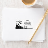 Étiquette Hauned Graveyard Happy Halloween Adresse de retour (En situation)