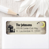 Étiquette Haunted House Spooky Halloween (En situation)