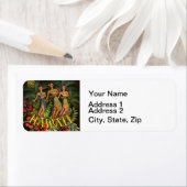 Étiquette Hawaii Aloha Palm Hula Art Design (En situation)