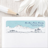 Étiquette Hawaii Mountain Blue sky- Return Customizable (En situation)
