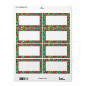 Étiquette Hawaii Passion Hot rose Tropical Flower Power (Feuille entière)