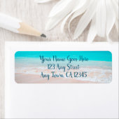 Étiquette Hawaii plage de sable turquoise photo adresse pers (En situation)