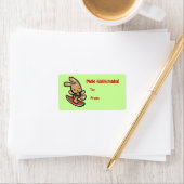 Étiquette Hawaiian Surfing Bunny Cartoon de vacances (En situation)