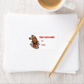 Étiquette Hawaiian Surfing Bunny Cartoon de vacances (En situation)