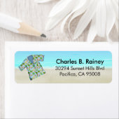 Étiquette Hawaiian Tropical Beach Shirt Retour Adresse (En situation)