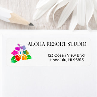 Étiquette Hawaiian Tropical Hibiscus Return Address