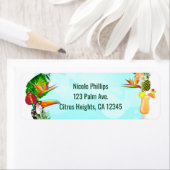 Étiquette Hawaiian Tropical Summer Things Frame Luau Party (En situation)