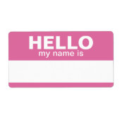 Étiquette Hello my name is - Pink - area for Employee Name (Devant)