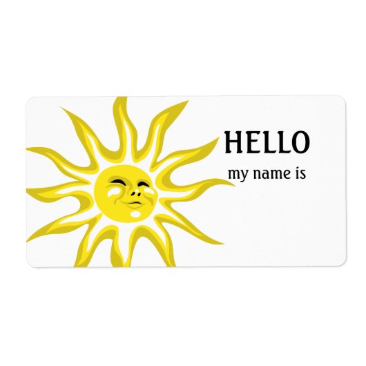 Étiquette Hello my Name is Sunshine Labels (Devant)