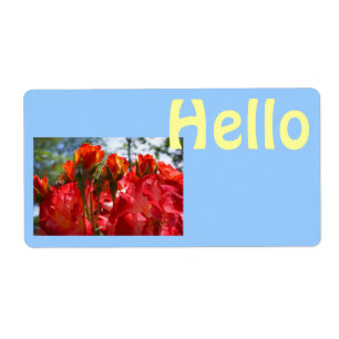 Étiquette Hello Name tags custom Red Roses Personalize
