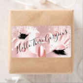 Étiquette Hello Pink Glitter Drips Kiss Lips Nails Makeup (En situation)