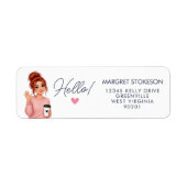 Étiquette Hello Redhead Lady Heart Return Address Label  (Devant)
