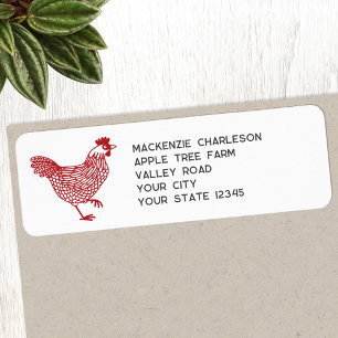 Étiquette Hen Chicken Adresse de retour personnalisée