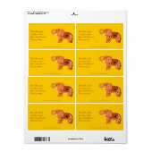 Étiquette Henna Elephant (Feuille entière)
