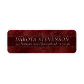 Étiquette Henné Romance | Red Satiny Grunge Adresse (Devant)