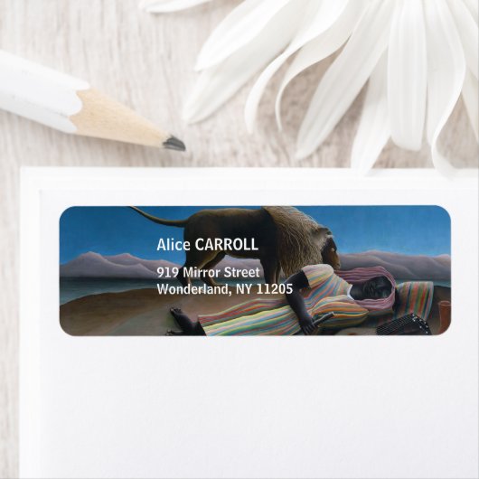 Étiquette Henri Rousseau - Le Gitan endormi (En situation)