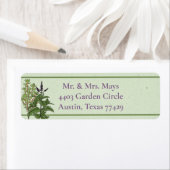 Étiquette Herb Green Garden Return Address Label (En situation)