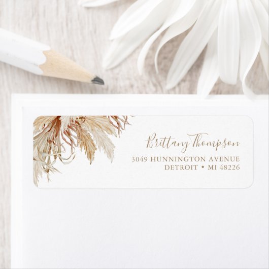 Étiquette Herbe Boho Pampas (En situation)