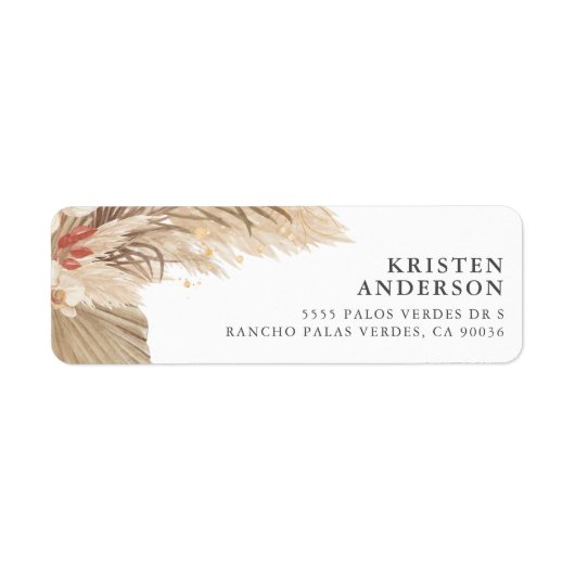 Étiquette Herbe de Palm Pampas séchée (Devant)