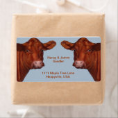 Étiquette Hereford Beef Couple : Original Oil Pastel Art (En situation)