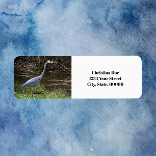 Étiquette Heron Bird Photo Personnaliser Adresse de retour