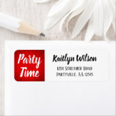 Étiquette Heure de la fête Red Sunburst (En situation)