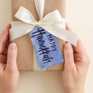 Étiquette heureuse de cadeau de Hanoukka de