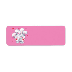 Étiquette Heureuse Sainte-Valentin Bunnies
