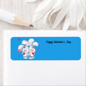 Étiquette Heureuse Sainte-Valentin Bunnies (En situation)