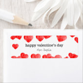 Étiquette Heureuse Sainte-Valentin Red Hearts (En situation)