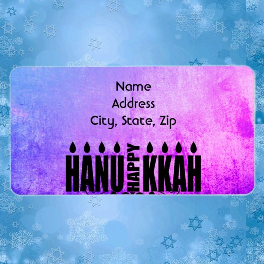 Étiquette Heureux Hanoukka Menorah