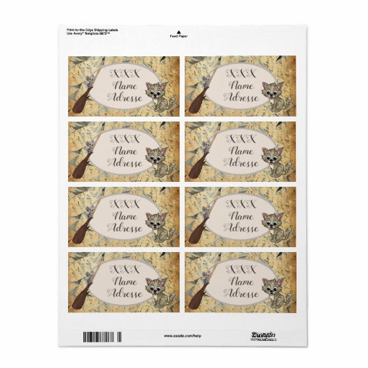 Étiquette Hexène (Feuille entière)