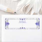 Étiquette Hibiscus & dentelle BLEU (En situation)