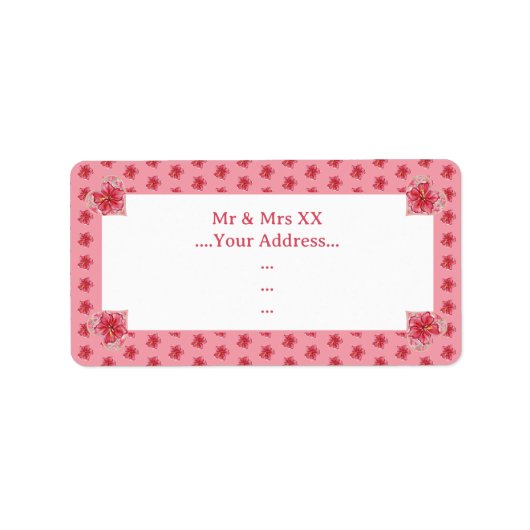 Étiquette Hibiscus & dentelle RED (Devant)