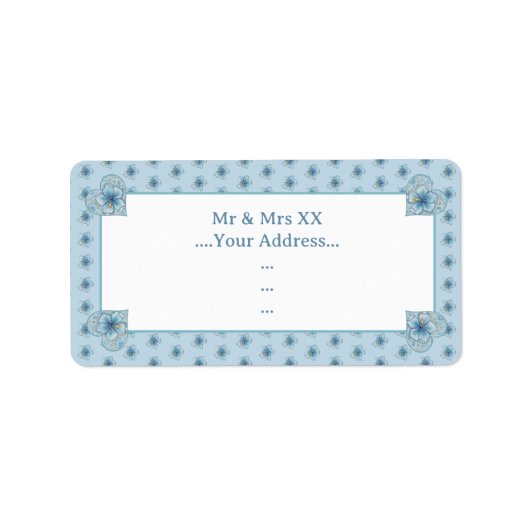 Étiquette Hibiscus & dentelle TURQUOISE (Devant)