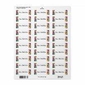 Étiquette Hibiscus Flower Tropical Paradise Hawaiian Floral (Feuille entière)