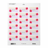 Étiquette Hibiscus Hawaïen Rayures Ombrées (Feuille entière)
