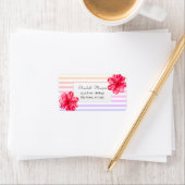 Étiquette Hibiscus hawaïen tropical, bandes (En situation)