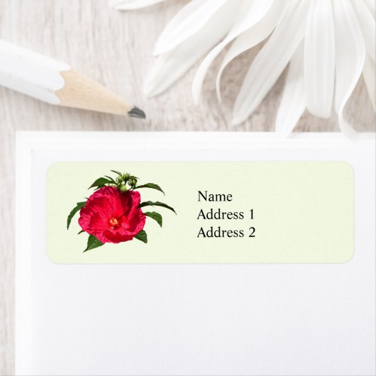 Étiquette Hibiscus rose foncé (En situation)