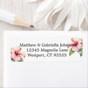 Étiquette Hibiscus rose tropical Mariage floral