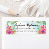 Étiquette Hibiscus tropical Fleur d'aquarelle de plage Maria (En situation)