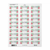 Étiquette Hibiscus tropical Fleur d'aquarelle de plage Maria (Feuille entière)