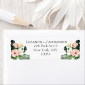 Étiquette Hibiscus Tropical Mariage Adresse de retour Label (En situation)