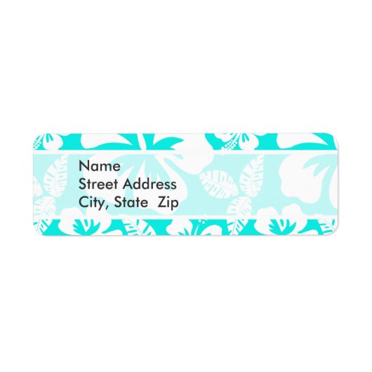 Étiquette Hibiscus tropical turquoise (Devant)