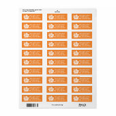 Étiquette Hibiscus tropicaux en orange Adresse de retour (Feuille entière)
