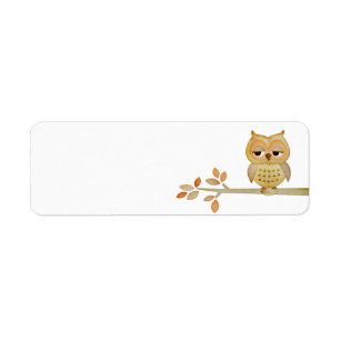 Étiquette Hibou somnolent dans l'étiquette d'arbre